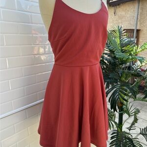 Chic Sleeveless Red Mini Dress
